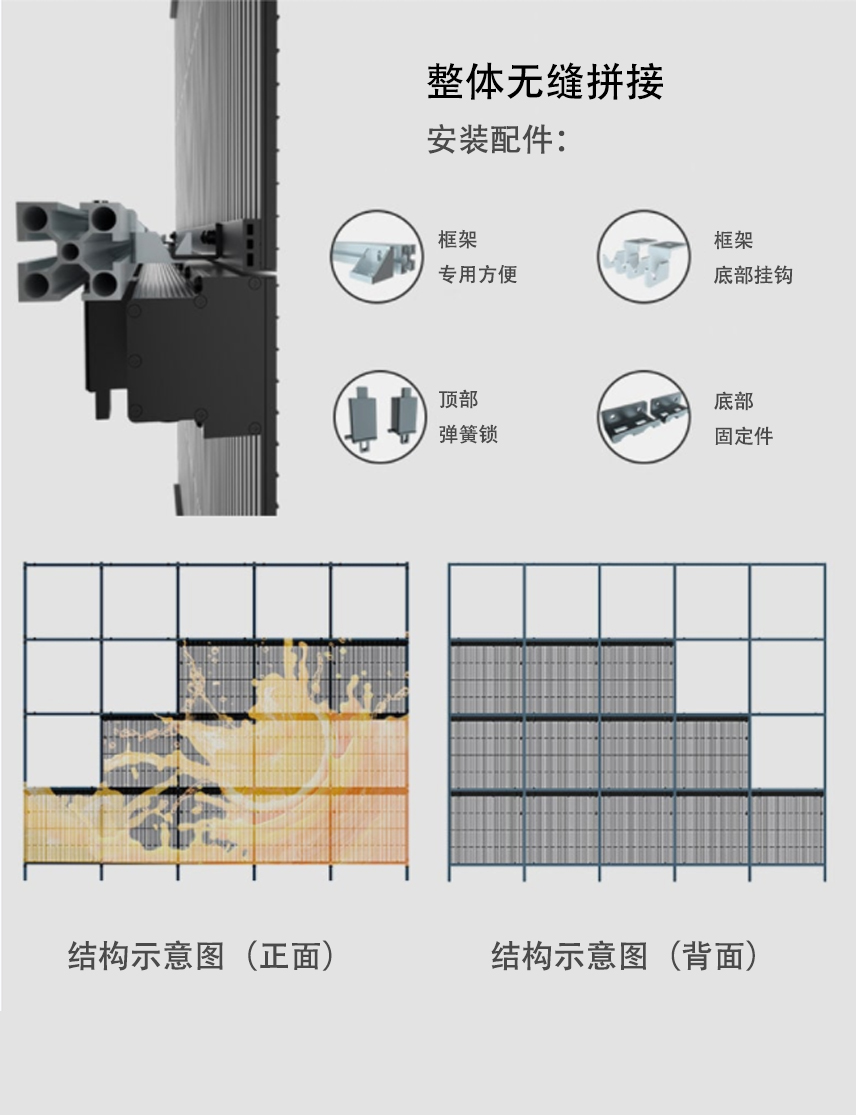 户外格栅透明屏详情